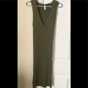 Olive Bodycon Sweater Tube Dress Plus Size